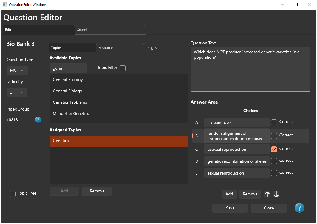 Question Editor